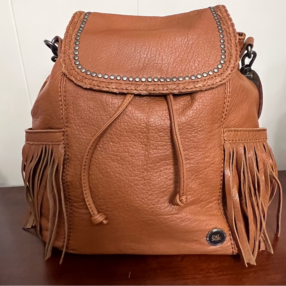 The Sak Avalon Fringed Convertible Backpack Handbag, Sierra Brown nwt - Picture 4 of 14